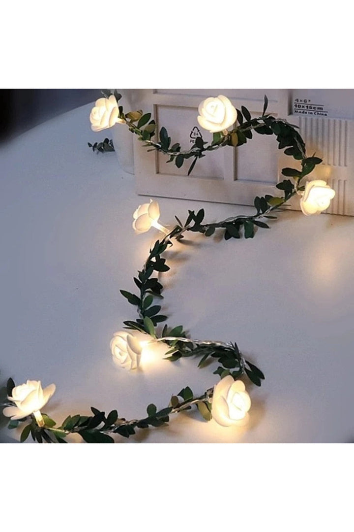 white rose light garland | Bowlift