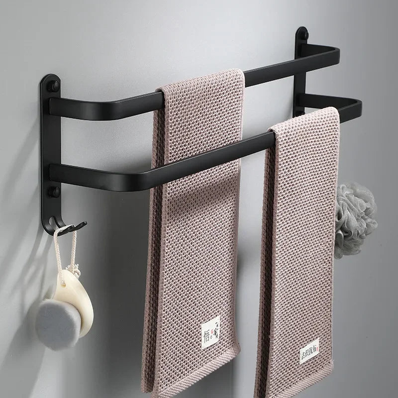 Fester Towel Holder - Black Aluminum | Screw Mount Bowlift