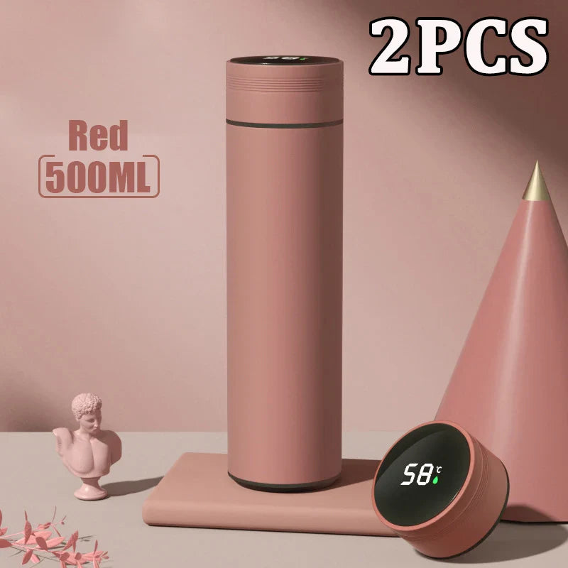 Stainless steel thermos with digital display