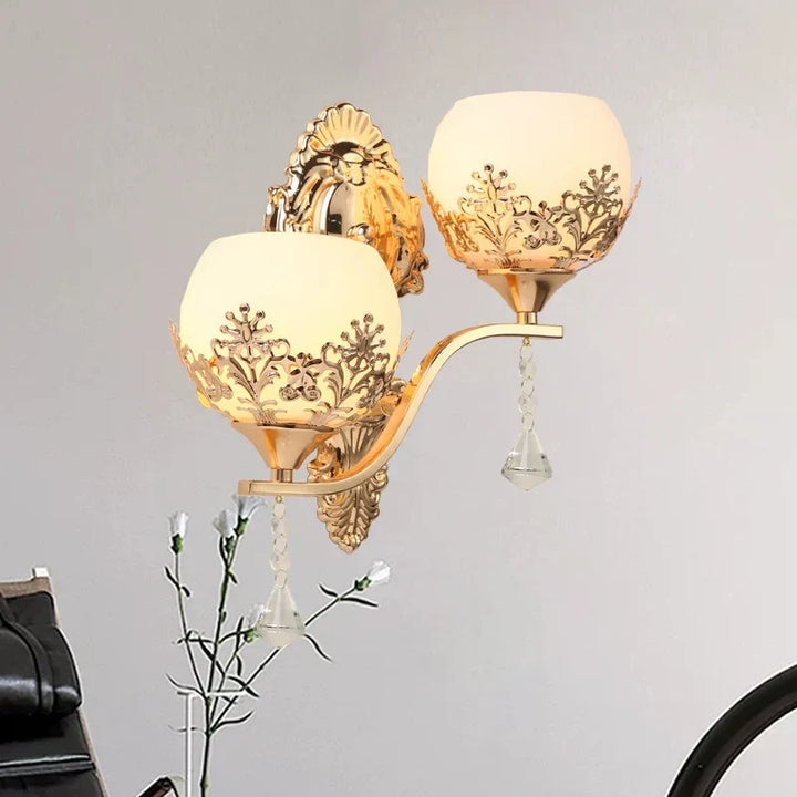 LuxeGlow - Gold LED Wall Lamp for Mood Lighting Bowlift