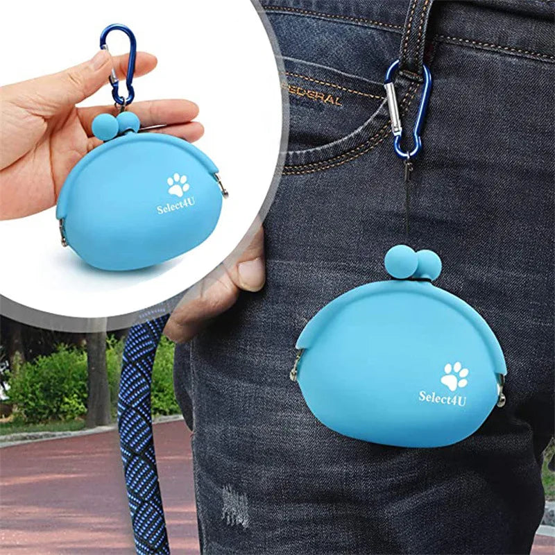 BowLift | Treatico Silicone Snack Bag for Dogs | With Clip & Velcro | For Training, Walking & Traveling | 9 × 9.5 cm