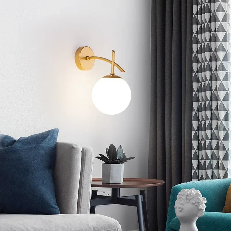 LumiSconce – Black Gold Glass Wall Lamp Bowlift