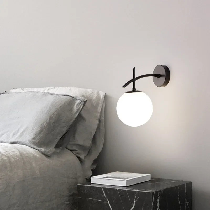 LumiSconce – Black Gold Glass Wall Lamp Bowlift
