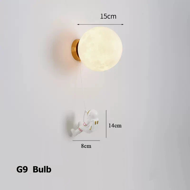 LunarGlow Wall Lamp - Moon-shaped Astronaut Lighting Bowlift