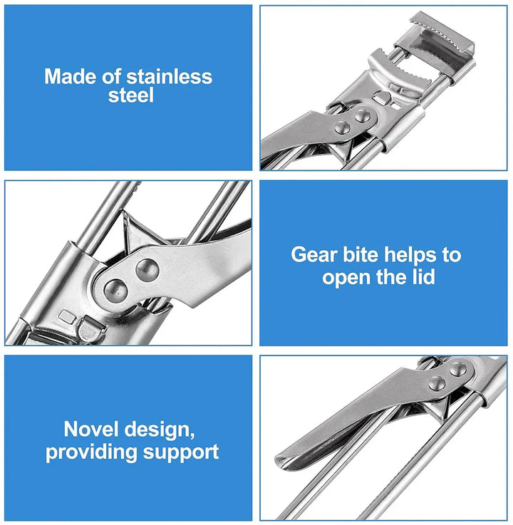 BowLift | Glass Opener Gripano | Adjustable Stainless Steel Lid Opener | For Weak Hands | Non-Slip Handle & Easy to Use