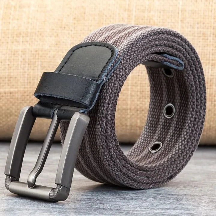 BowLift | Men’s Canvas Belt – Adjustable Casual Striped Waistband