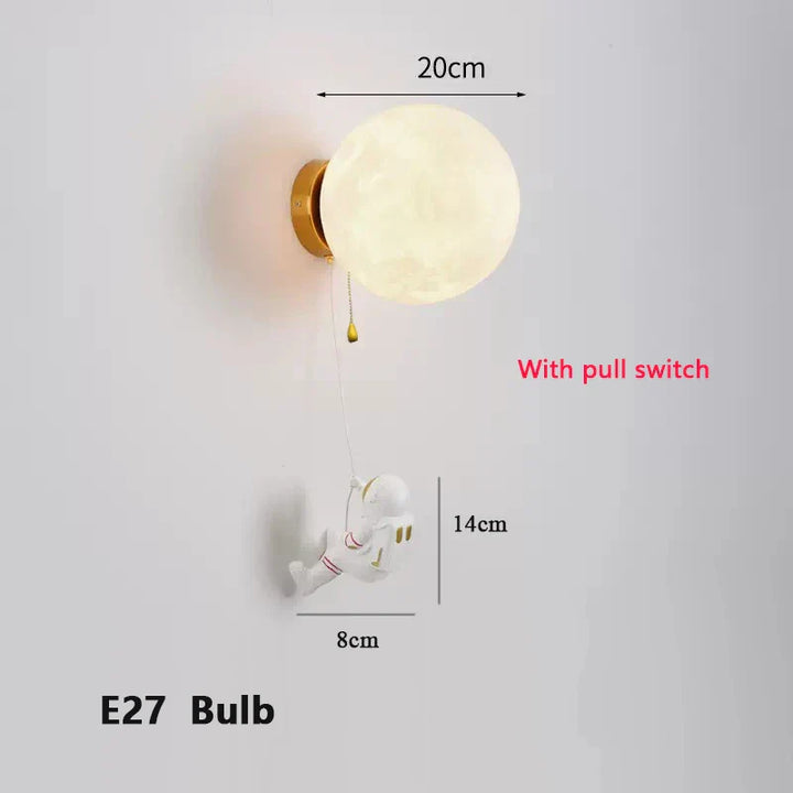 LunarGlow Wall Lamp - Moon-shaped Astronaut Lighting Bowlift