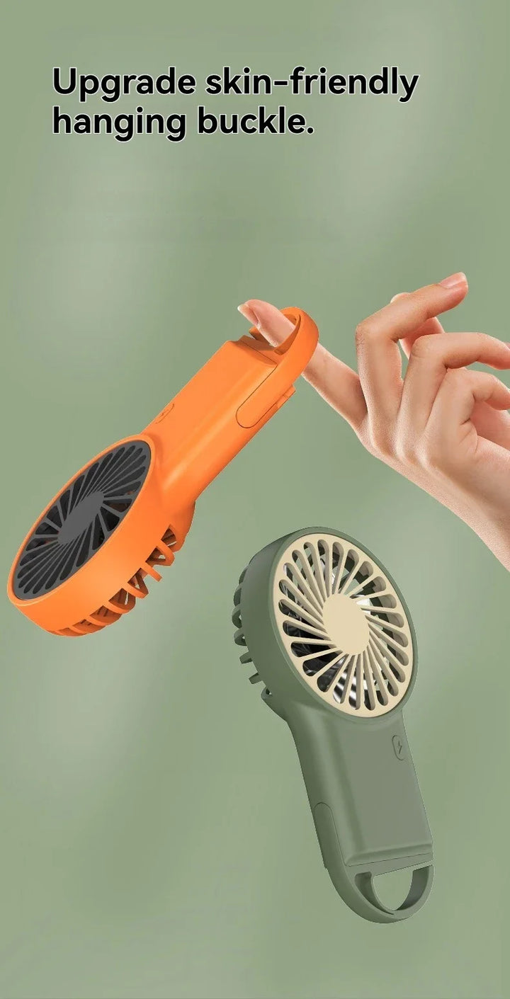 New Foldable USB Rechargeable Mini Fan | Handheld Desktop Fan with Cartoon Design & Hook for Outdoor, Home & Office Use | Bowlift