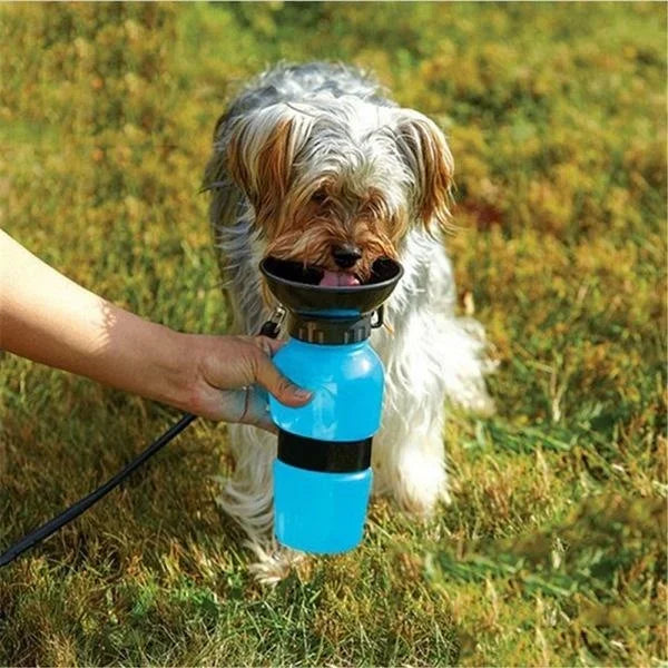 BowLift | Dog Water Bottle HydroPaws | 2-in-1 with Bowl | Leak-proof & Portable | 500ml | Blue, Pink, Grey