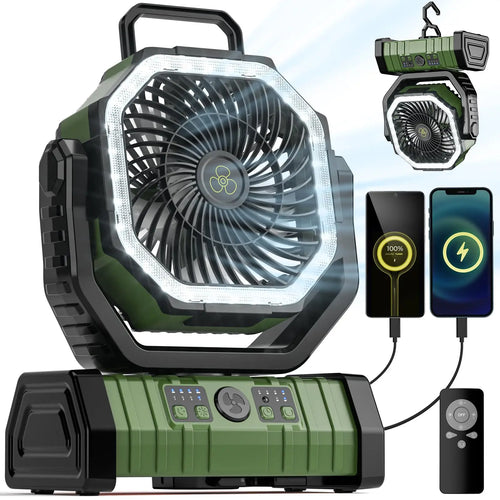 BowLift | Camping Fan with 20,000mAh Battery, LED Light & Remote Control – AirMate
