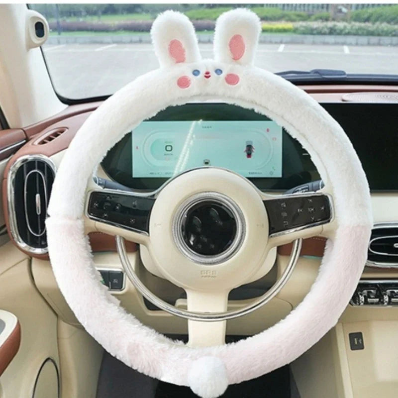 BowLift | Soft Winter Animal Plush Steering Wheel Cover