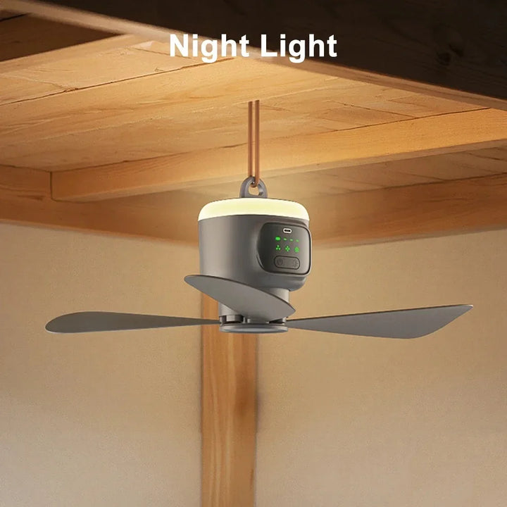 12000mAh Portable Ceiling & Camping Fan – Outdoor Tent Air Circulator and Cooling Ventilator | Bowlift