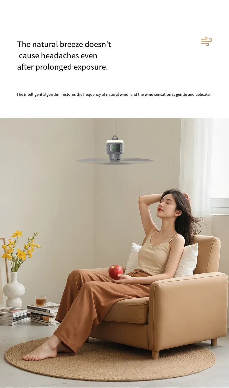 12000mAh Portable Ceiling & Camping Fan – Outdoor Tent Air Circulator and Cooling Ventilator | Bowlift