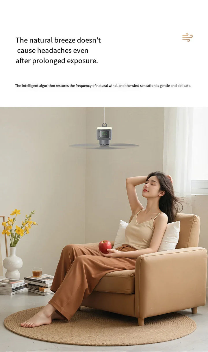 12000mAh Portable Ceiling & Camping Fan – Outdoor Tent Air Circulator and Cooling Ventilator | Bowlift