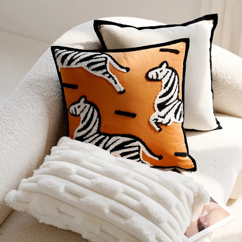 BowLift | Luxury Embroidered Decorative Cushion with Horse Print for Sofa and Living Room