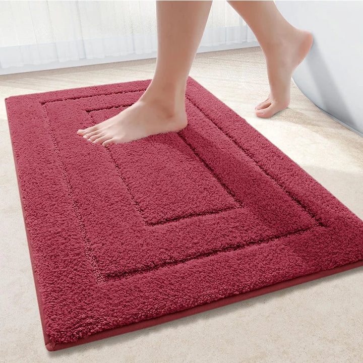 Bathroom Mat Microfiber Non-Slip – Double Layer Bath Mat | Highly Absorbent & Soft | Comfort Doormat | Bowlift