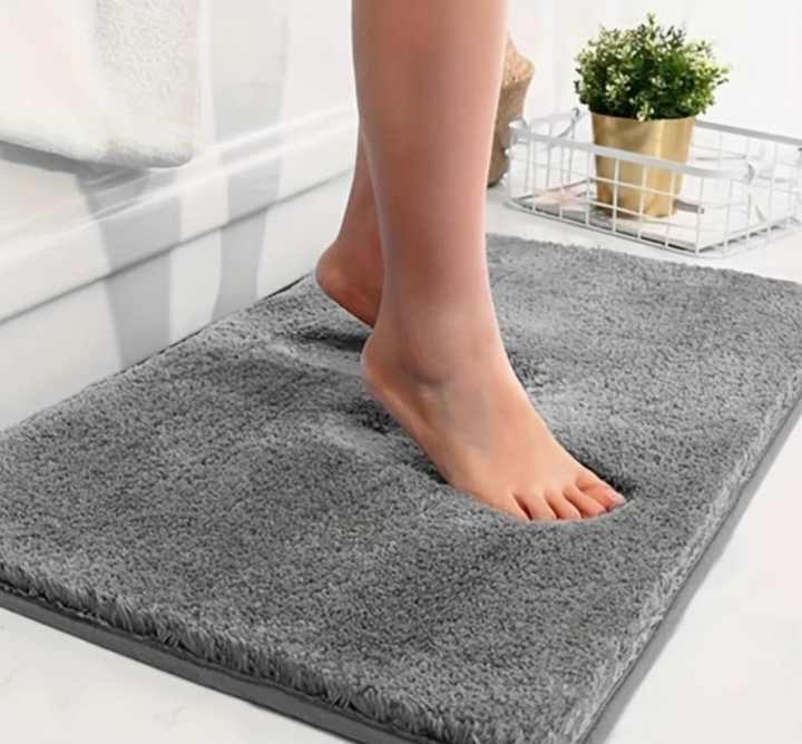 Thick microfiber bath mat - Soft, absorbent, non-slip - Perfect for bathroom and bedroom | Bowlift