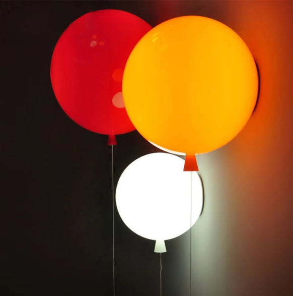BowLift | Modern colorful balloon wall lamp – Creative LED wall lamp with pull switch for bedroom
