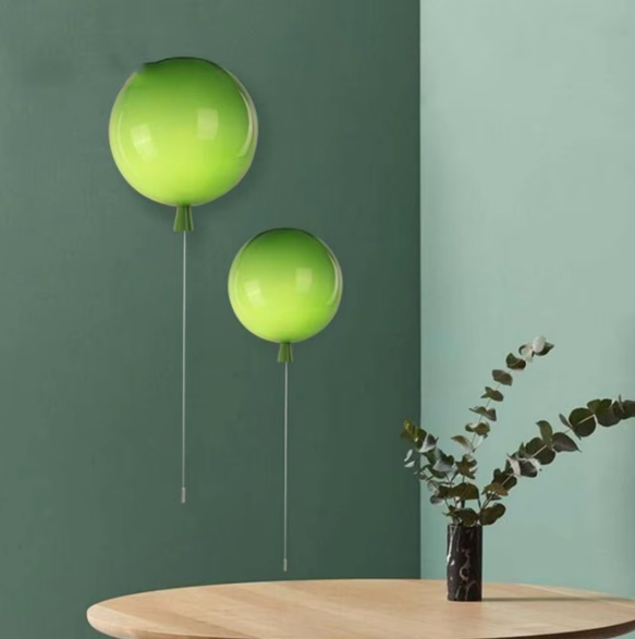 BowLift | Modern colorful balloon wall lamp – Creative LED wall lamp with pull switch for bedroom