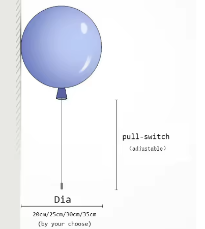 BowLift | Modern colorful balloon wall lamp – Creative LED wall lamp with pull switch for bedroom