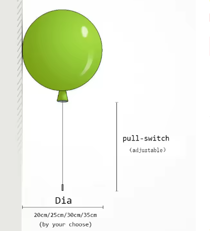 BowLift | Modern colorful balloon wall lamp – Creative LED wall lamp with pull switch for bedroom