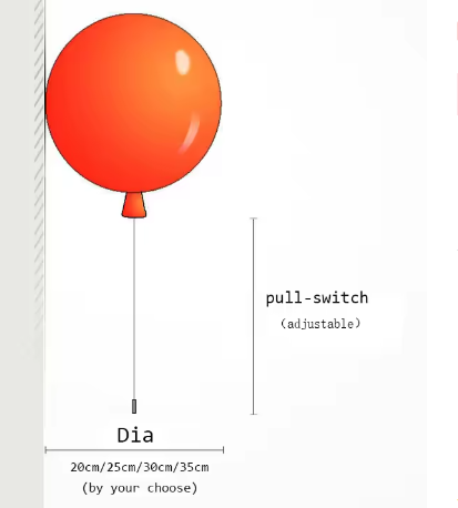 BowLift | Modern colorful balloon wall lamp – Creative LED wall lamp with pull switch for bedroom