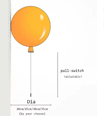 BowLift | Modern colorful balloon wall lamp – Creative LED wall lamp with pull switch for bedroom