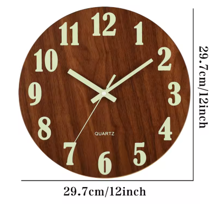 BowLift | GlowTime | Light-storing quartz wall clock