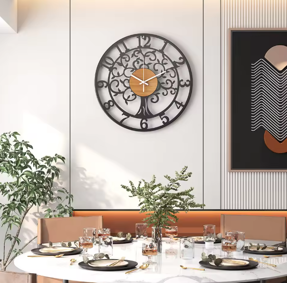 BowLift | EternaLine | Silent Wall Clock with Geometric Pattern