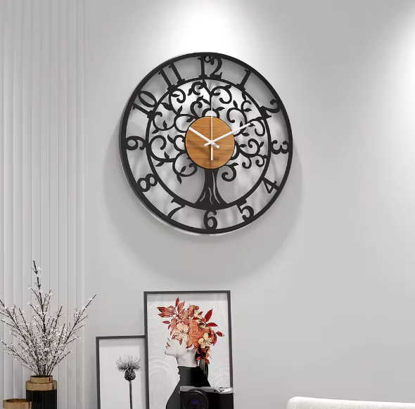 BowLift | EternaLine | Silent Wall Clock with Geometric Pattern