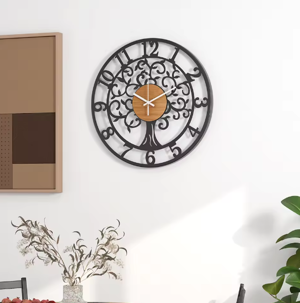BowLift | EternaLine | Silent Wall Clock with Geometric Pattern