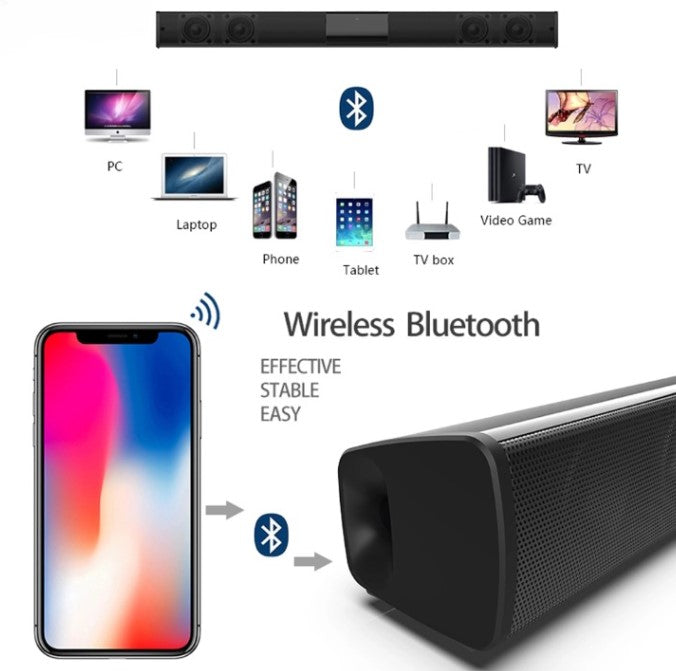BowLift | Wireless Bluetooth Soundbar Stereo Speaker System with FM & USB – CineWave