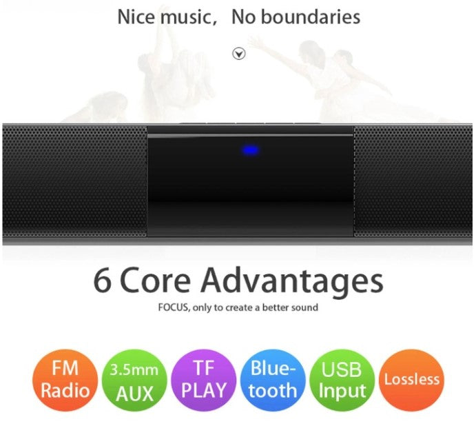 BowLift | Wireless Bluetooth Soundbar Stereo Speaker System with FM & USB – CineWave