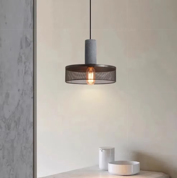 BowLift | Betono_C | Industrial LED pendant light – Concrete & Iron