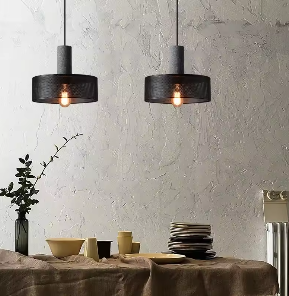 BowLift | Betono_C | Industrial LED pendant light – Concrete & Iron