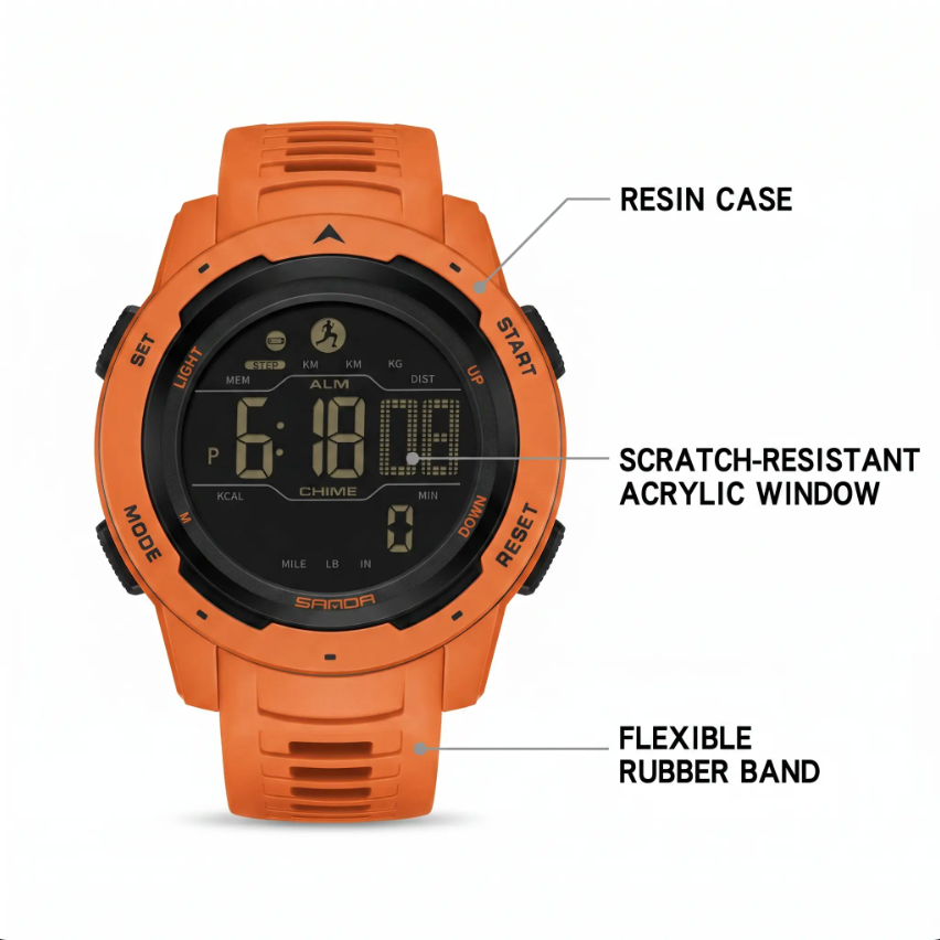 BowLift | Waterproof Military Pedometer Digital Watch