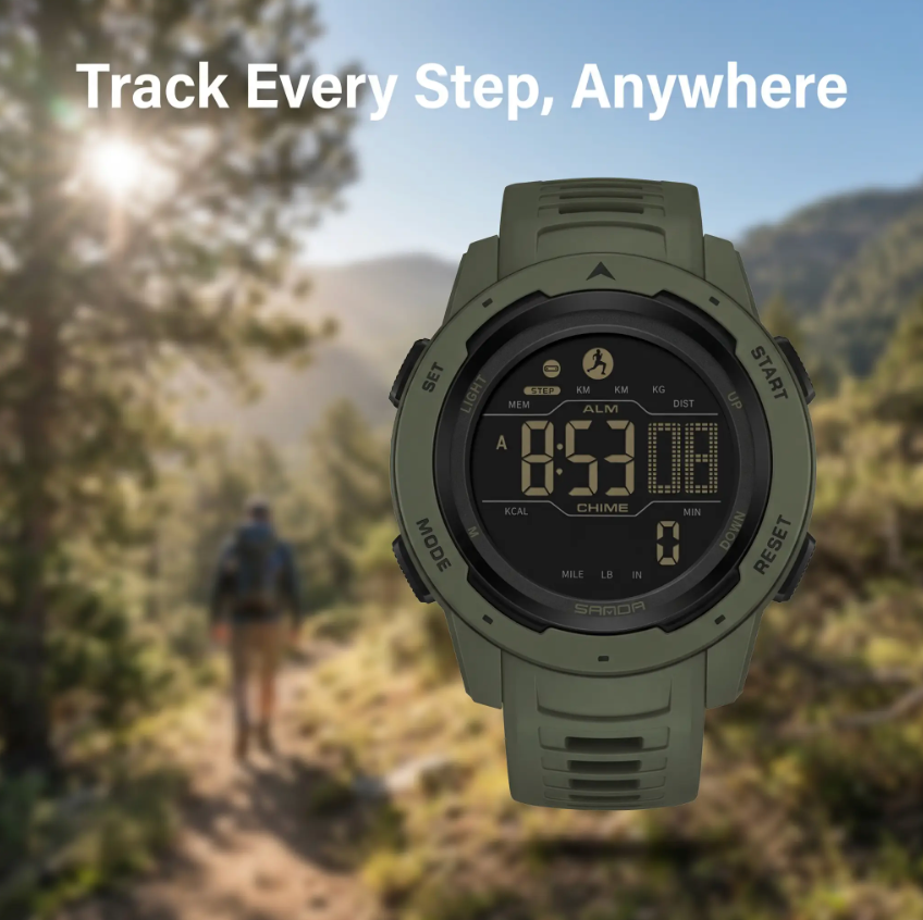 BowLift | Waterproof Military Pedometer Digital Watch