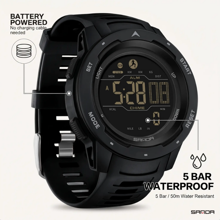 BowLift | Waterproof Military Pedometer Digital Watch