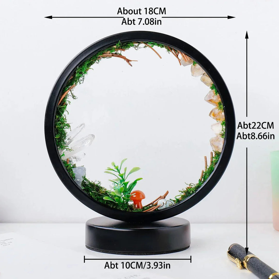 BowLift | Elegant night light - Round frame - Green crystals - Chic decoration