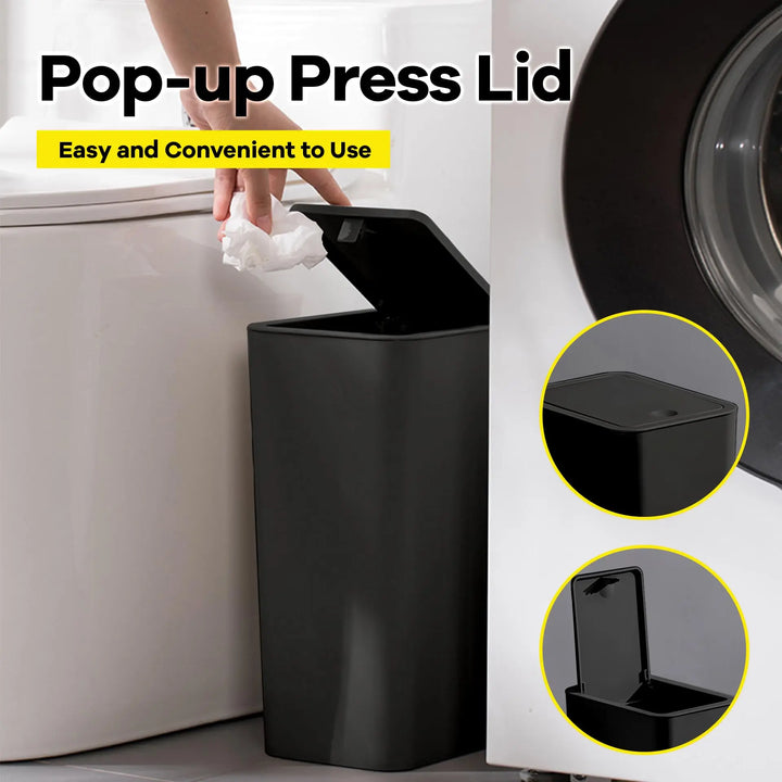EcoPress 10L Trash Can for Bathroom Bowlift