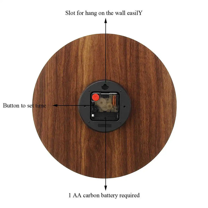 GlowClock – Luxe Wooden Wall Clock with Night Light Bowlift
