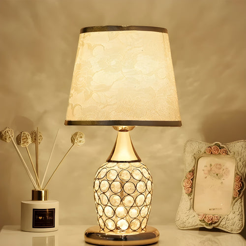 BowLift | Lustrelia Crystal Optic Table Lamp | LED Lighting & Touch Function | Elegant Play of Light | 220V | Plastic