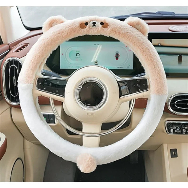BowLift | Soft Winter Animal Plush Steering Wheel Cover