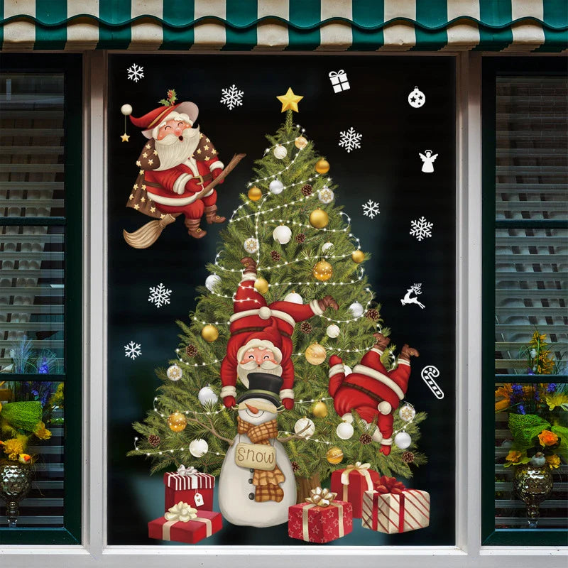 BowLift | LumiFrost | Christmas Window Stickers 2025 | Santa Claus & Christmas Tree | Removable Window Stickers for Glass & Walls | Festive Decor for Christmas & New Year