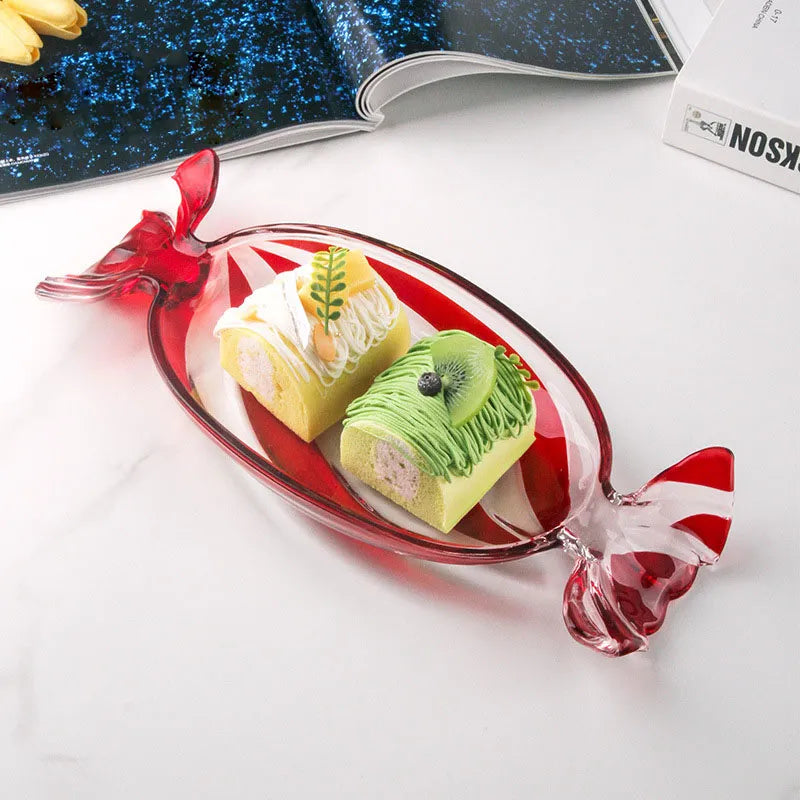 Candy-shaped Glass Snack Plate