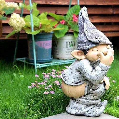 BowLift | Funny Gnome Figurine Made of Resin for Garden and Lawn