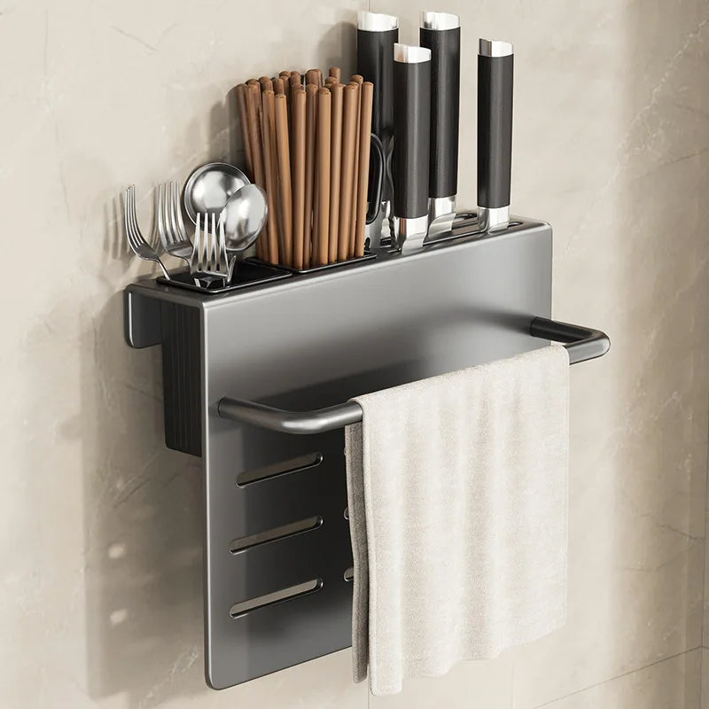 ChefSpace Wall-mounted Knife Holder with Cutting Board Storage – Stainless Steel Bowlift