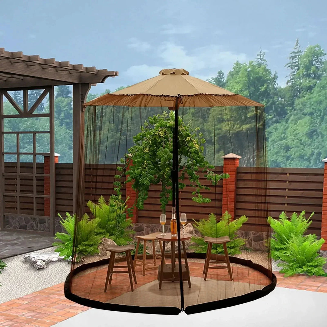 BowLift | Mosquito net for sun umbrellas up to 4 m – Adjustable & with zipper
