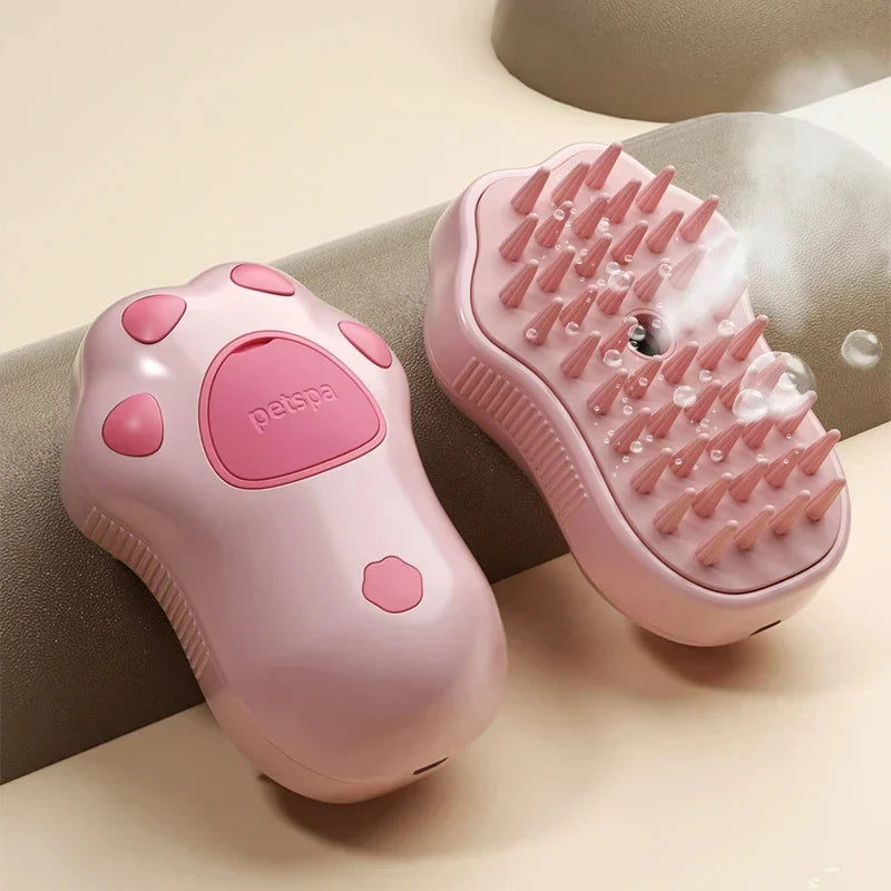BowLift | Cat Brush GroomiSoft 3in1 | Massage, Bath & Care Comb | Soft Silicone Brushes | In Pink or Brown