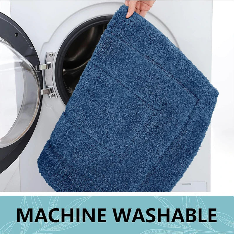 Bathroom Mat Microfiber Non-Slip – Double Layer Bath Mat | Highly Absorbent & Soft | Comfort Doormat | Bowlift